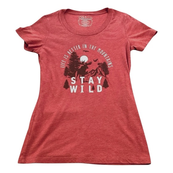 Blended ‘Life is Better in the Mountains - Stay Wild’ Graphic Tee, Medium - Picture 1 of 6
